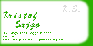 kristof sajgo business card