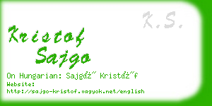 kristof sajgo business card